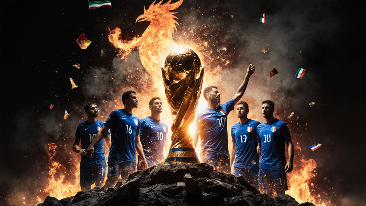 Итальянская сборная символически воскресает из пепла после поражения в 2018 году.