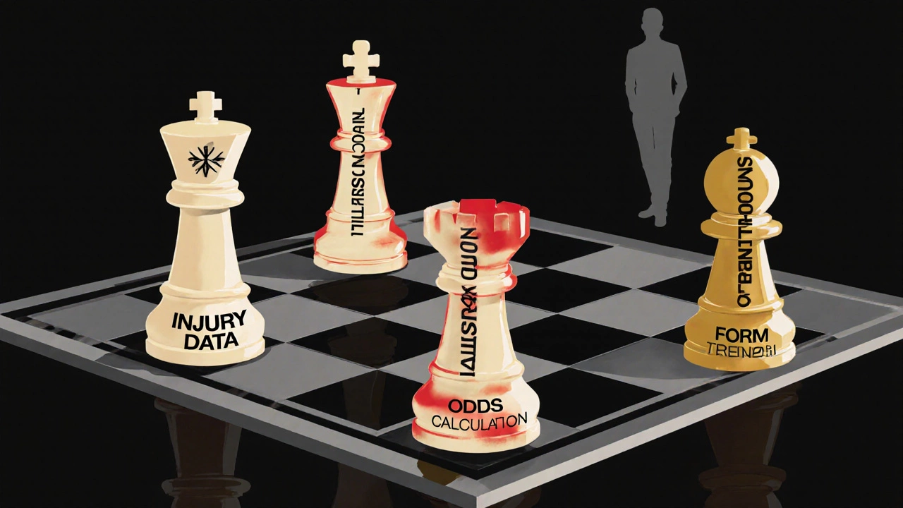 Шахматная доска с элементами анализа ставок, символизирующая стратегию в спортивных прогнозах.
