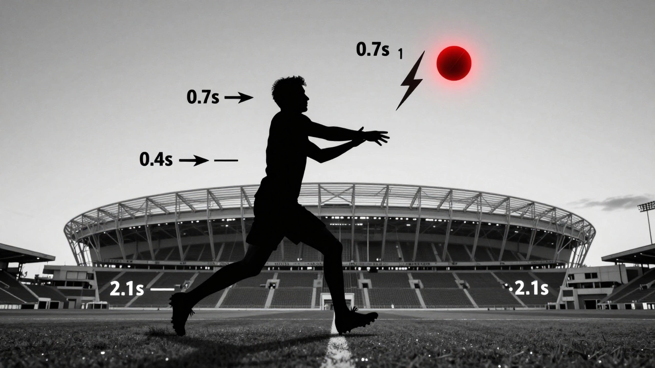 Концептуальное изображение мгновенной реакции: Дарби как молния, с шагами времени до гола.